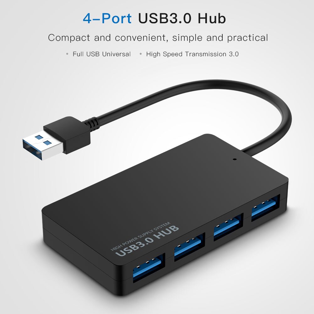 Concentrateur USB 3.0 universel à haute vitesse, adaptateur externe à 4 Ports, répartiteur, extenseur USB pour les périphériques de PC portable