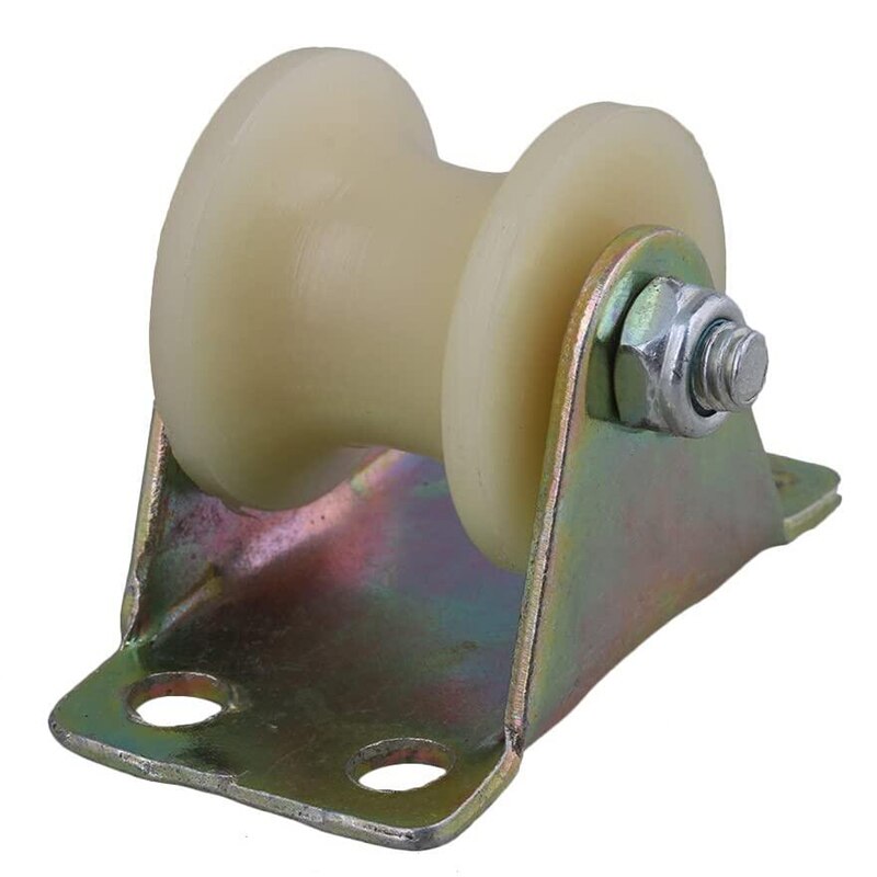 YO-2Pcs 2 Inch 45 Steel Nylon U Groove Track Roller Rigid Caster Wheel for Industrial Machines Carts 150KG