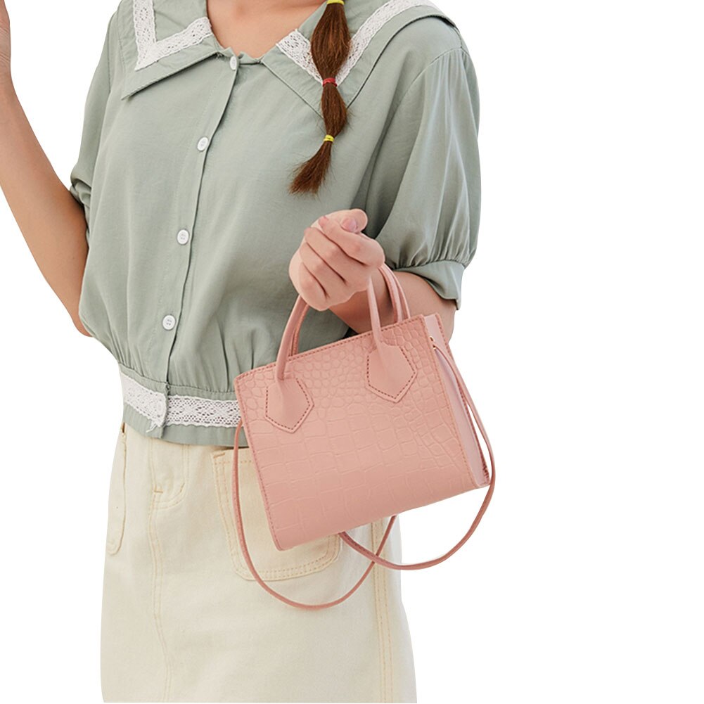 Trendiga kvinnor krokodil mönster crossbody pu handväskor damer solid snygga kosmetiska diverse hållare 6 färger