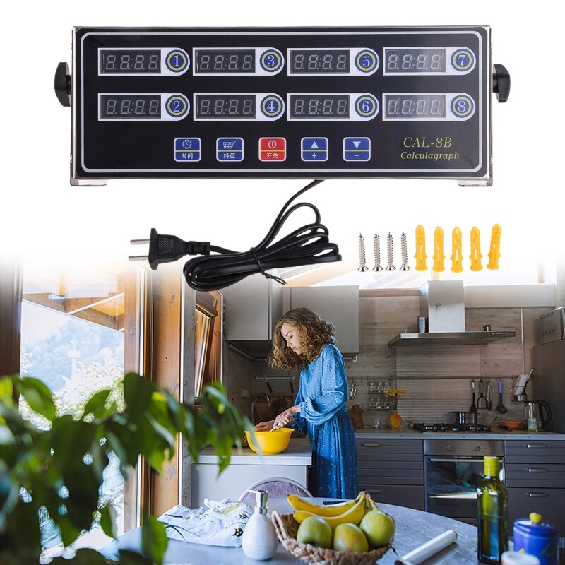 8 Channel Digital Kitchen Timer Cooking Timer Reminder Commercial Burger Bakery