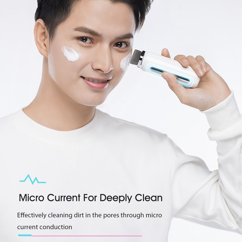For Xiaomi Electric Facial Cleanser Face Cleaning Skin Pore Cleaner Body Cleansing Machine Massage For Home With 3 Brush Heads