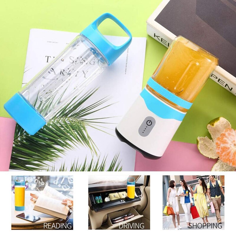 Personlig mixer, bärbar mixer usb juice blender laddningsbar resesaft mixer för shakes och smoothies kraftfull sex blad