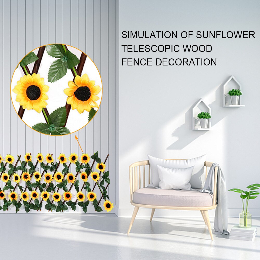 Trädgårdsavskärmning inomhus spaljé insynsskydd trähäck växthus enkelt installera konstgjorda blomblad uv skydd staket