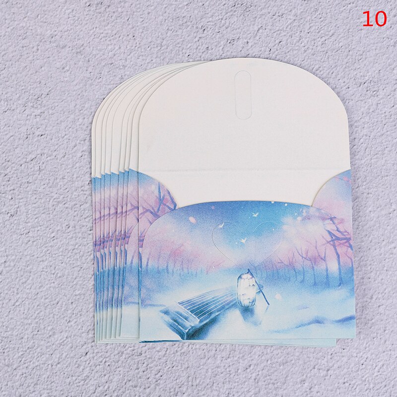 10 juegos de Sobres de papel con flores estilo chino clásico para cartas, papelería creativa, tarjetas postales de papel, tarjetas de papel, álbumes de recortes