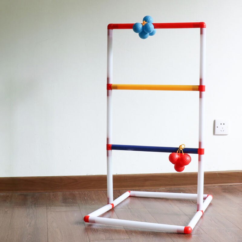 Ladder Ball Game Set Golf Toss Game Backyard Toys Outdoor Games for Adults and Kids with 8 Balls Lawn Toss Game