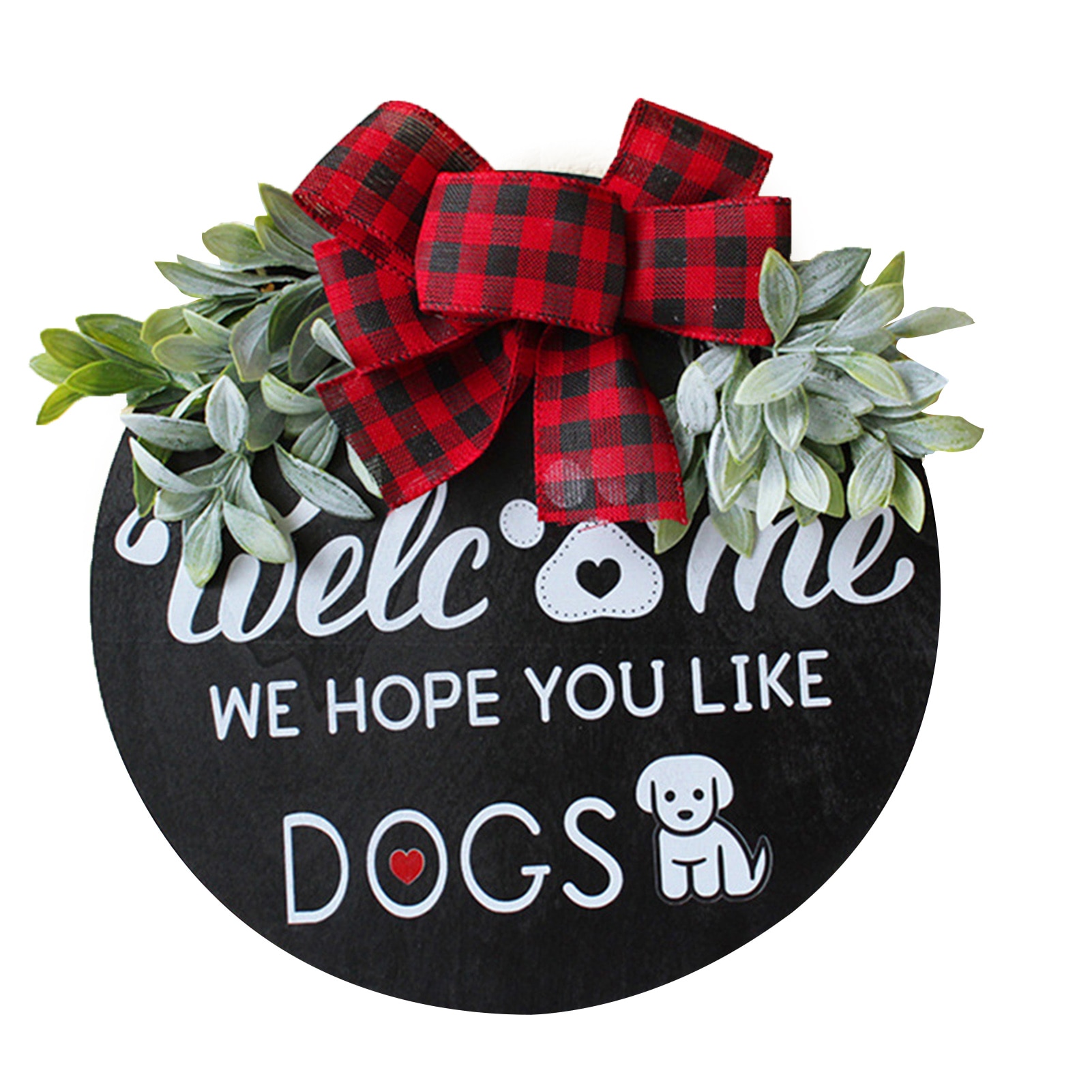 Thuis Boerderij Verticale Indoor Outdoor Rustieke Ronde Wij Hopen Dat U Honden Welkom Teken Voordeur Decor Hanger Met Boog krans