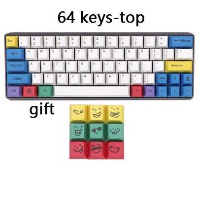 Copritasti Tastiera meccanica PBT Gesso di Colore Set keycap GH60 FFC660 64 tasti 87 eys 104 tasti 108 tasti Chiave Cap: 64keys top