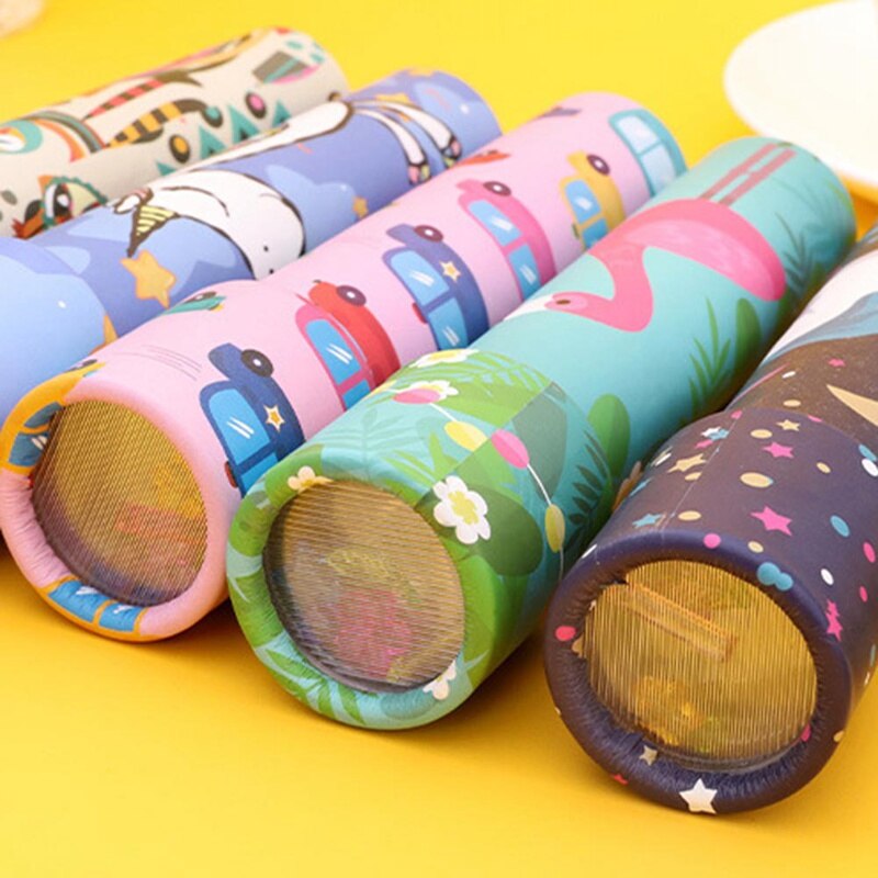 Rotatif licorne imprimer kaléidoscope dessin animé jouets enfants interactif logique magique classique éducatif jouet pour enfant couleur aléatoire
