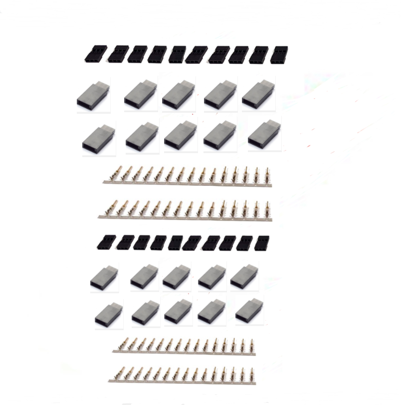 Connecteur de récepteur Servo Jr Futaba, 5/10 paires, prise avec serrure et bornes mâles et mâles et femelles plaquées or, Kit de broches à sertir pour batterie RC: Clair