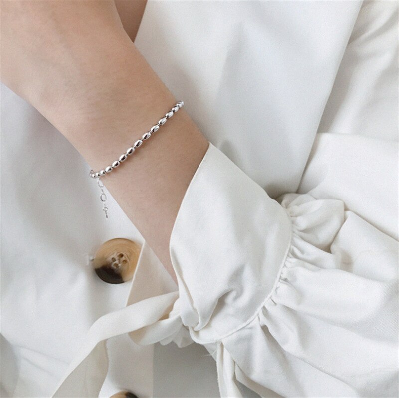 Huanzhi 2020 novo design simples metal redondo frisado dupla camada cobra corrente pulseira pulseiras para mulheres menina festa de verão jóias: F
