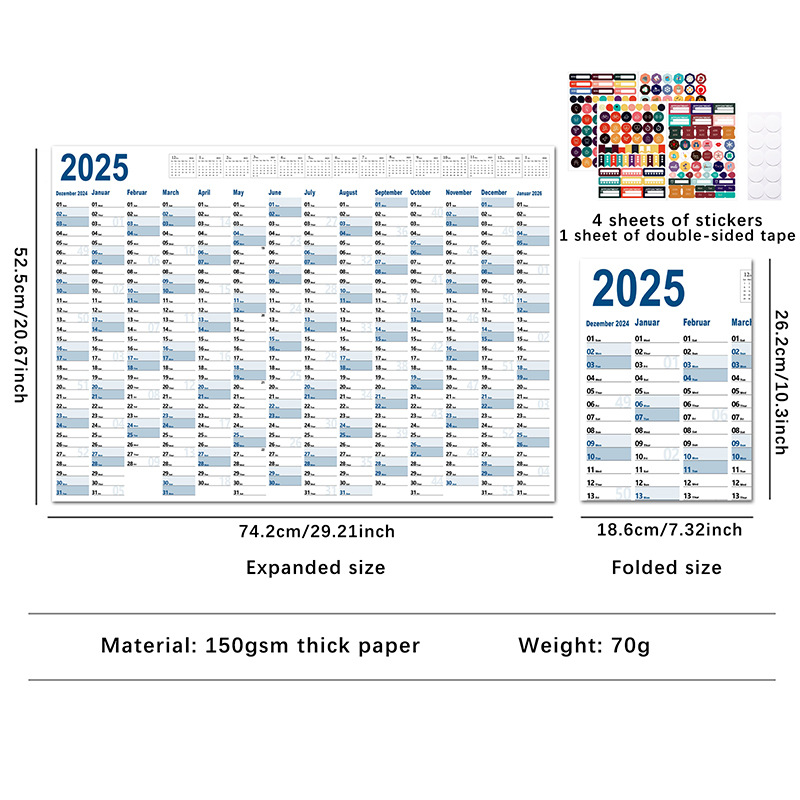 2025 2024 Kalender Planner Vel Grote Muur Kalender Kawaii Takenlijst Planner Doellijst Schema Organisator Kantoorbenodigdheden