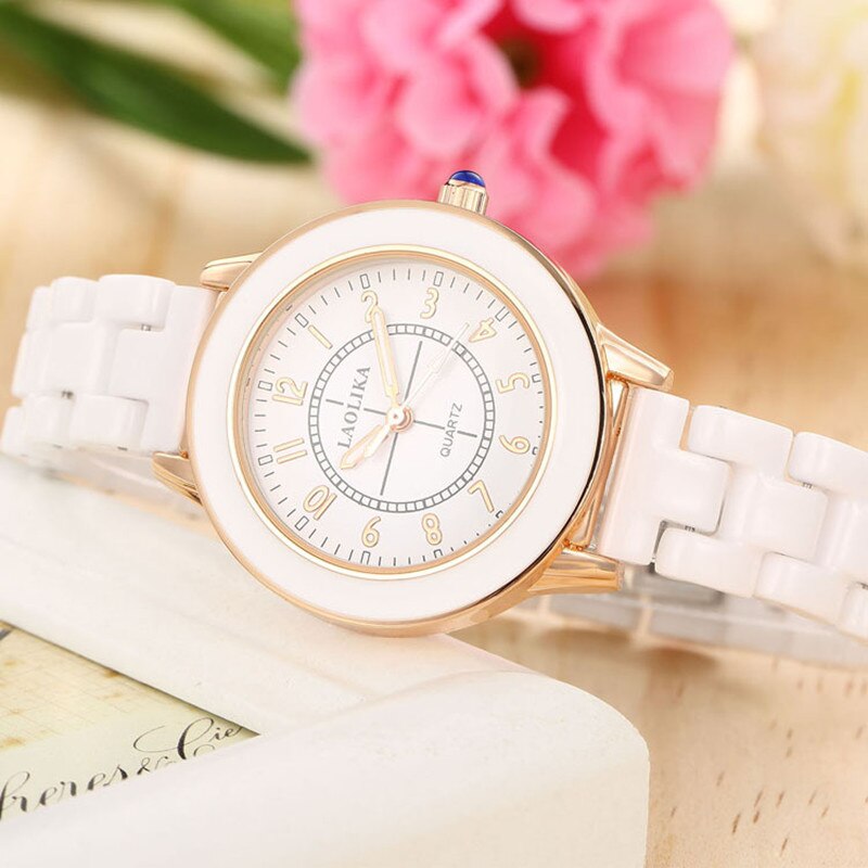 ZELING Ceramic watch women's brand quartz watch wrist watches for women Bracelet Clasp & Casual Chronograph