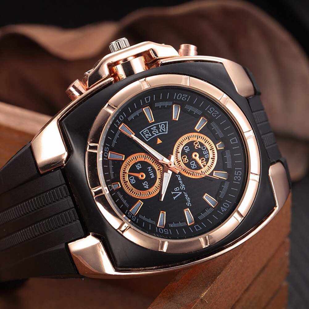 Mannen Mode Verstelbare Siliconen Band Analoge Weergave Quartz Sport Horloge