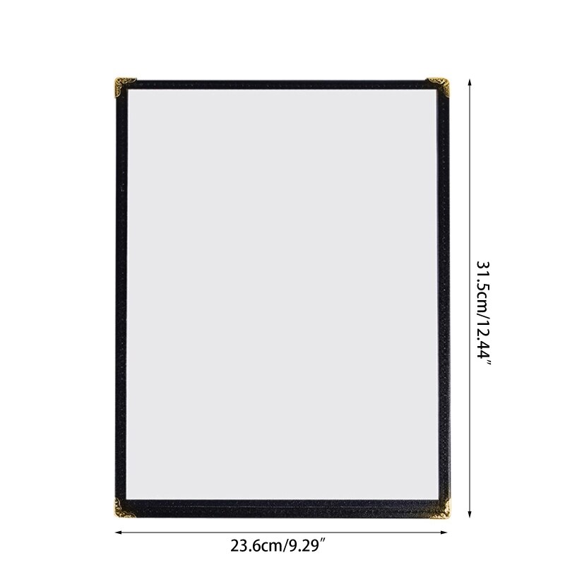 A4 PVC Transparent Menu Cover Protective Cover Restaurant Menu Paper Holder Cover for Bar Cafe Milk Coffee Shop Food Books