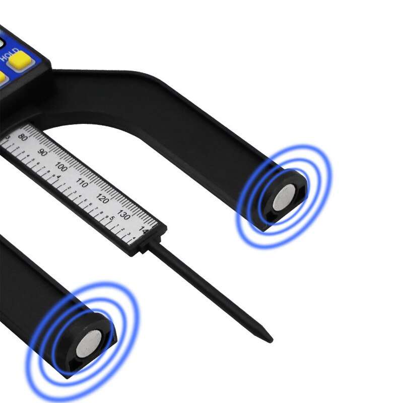 0-80mm lcd digital højde dybdemåler digital slidbane dybdemåler kaliper med magnetiske fødder borde træbearbejdning måleværktøj