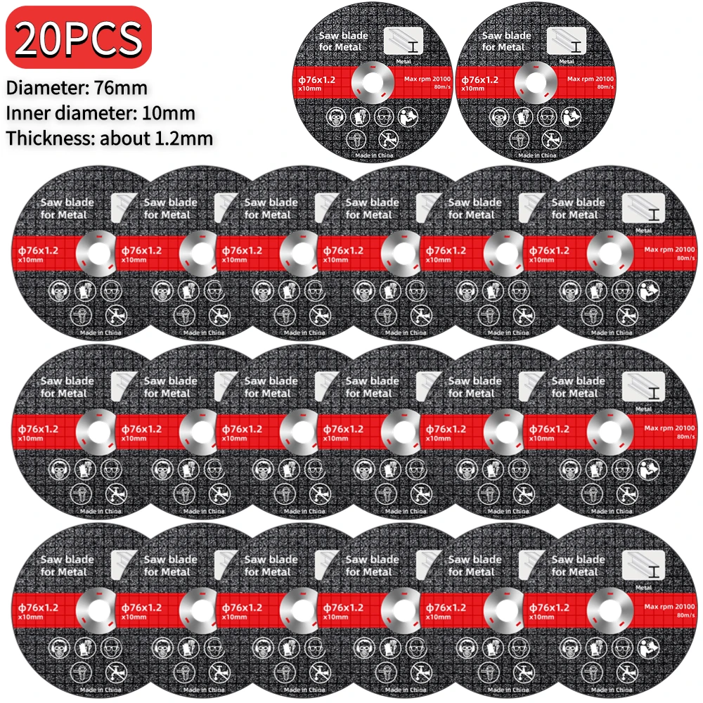 1-20pcs 76mm Saw Blade Electric Grinding Cutting Discs Circle Wheels Metal Cutter Power Tools Wood Cutting Sanding Grinder Discs: 150mm