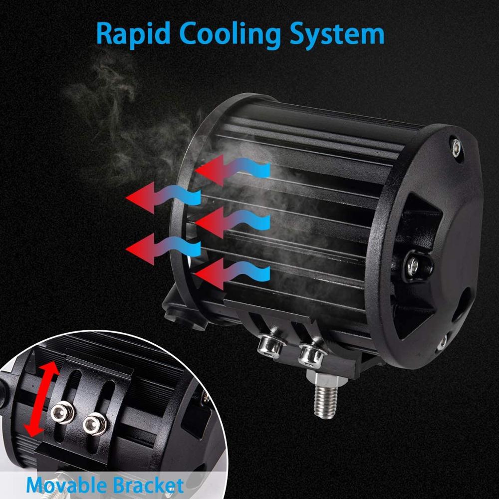 Barra de luz LED de trabajo todoterreno, faro antiniebla auxiliar de 4 pulgadas para coche, SUV, camión, barco, conducción, motocicleta, 12V, 24V, WAGON, 4x4