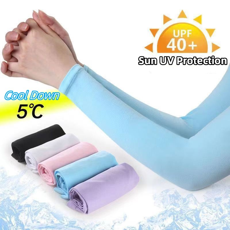 Gants longs de protection contre les UV du soleil, protège-mains, couverture de bras, manches de glace d'été, crème solaire, chauffe-bras d'extérieur, manches demi-doigts
