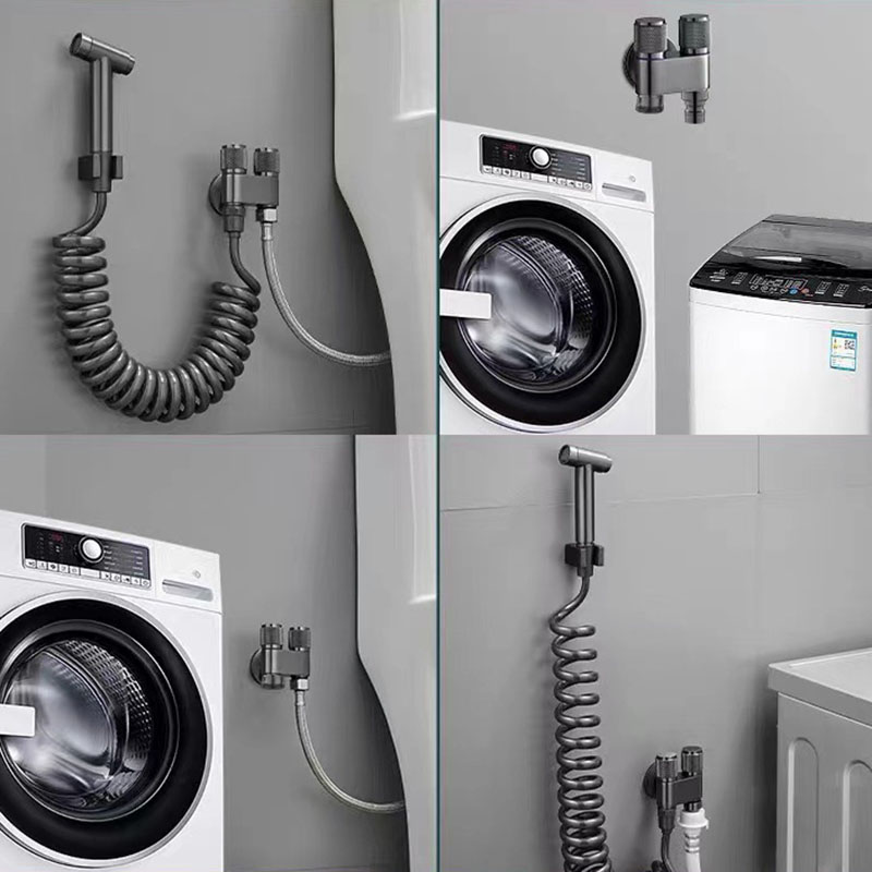 G1/2 1 in twee uit dubbele bediening wasmachinekraan toilet driehoekige kraan wasmachine toilet stopkraan badkameronderdelen