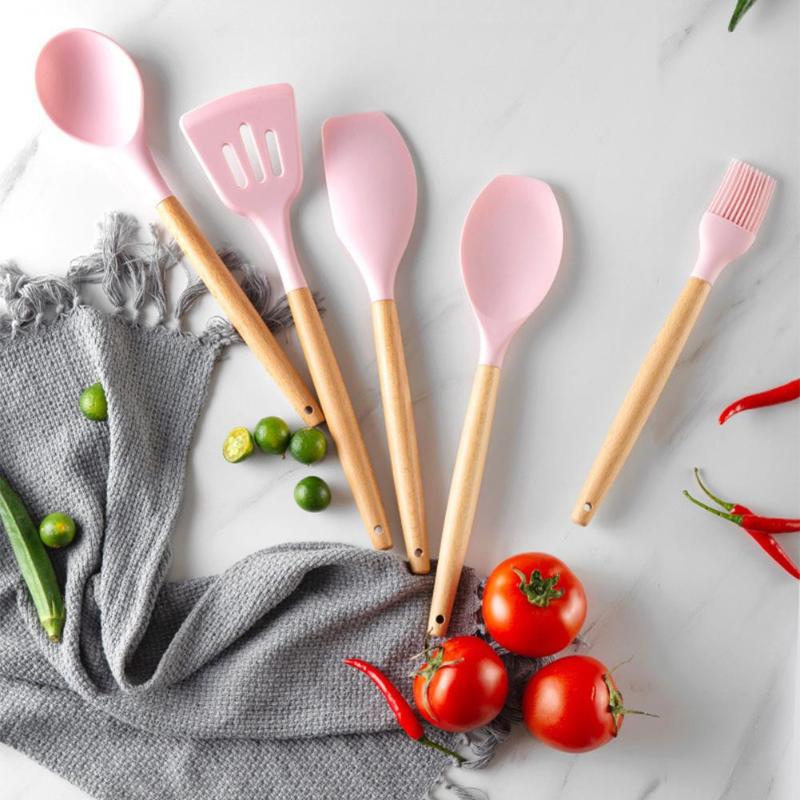 12pcs Silicone Kitchenware Baking Utensils Non-stick Kitchen Cooking Tool Kitchen Home Gadgets Baking Tools With Storage Box