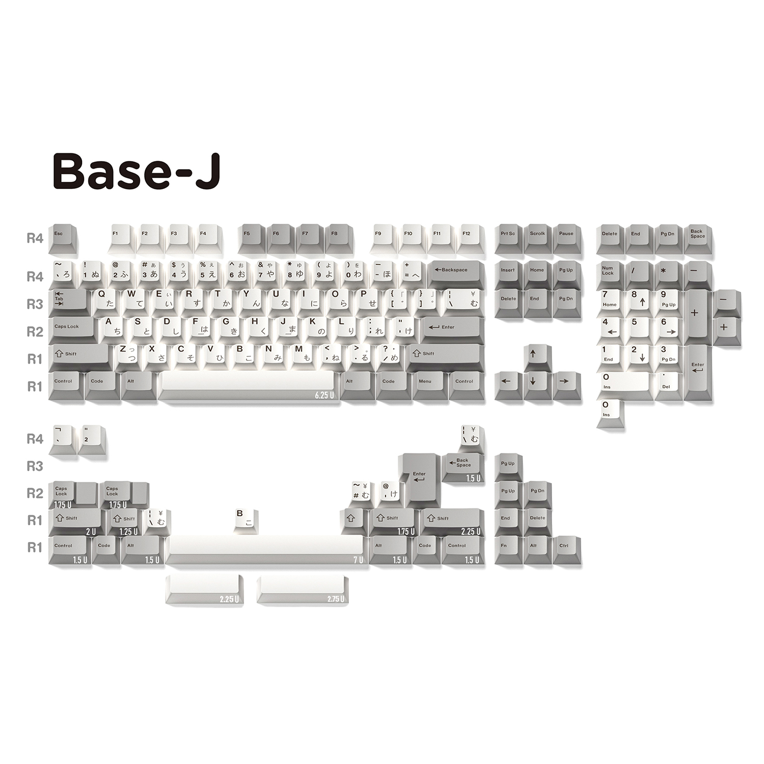 JKDK Grey And White Keycap Cherry Profile PBT Dye Subbed Key Caps For Mechanical Keyboard With MX Switch: BROWN