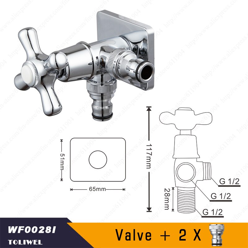 Chrome Finish Three Way One inlet two outlet 3 way Triangle Valve Brass Angle Stop Valve WF0035: D