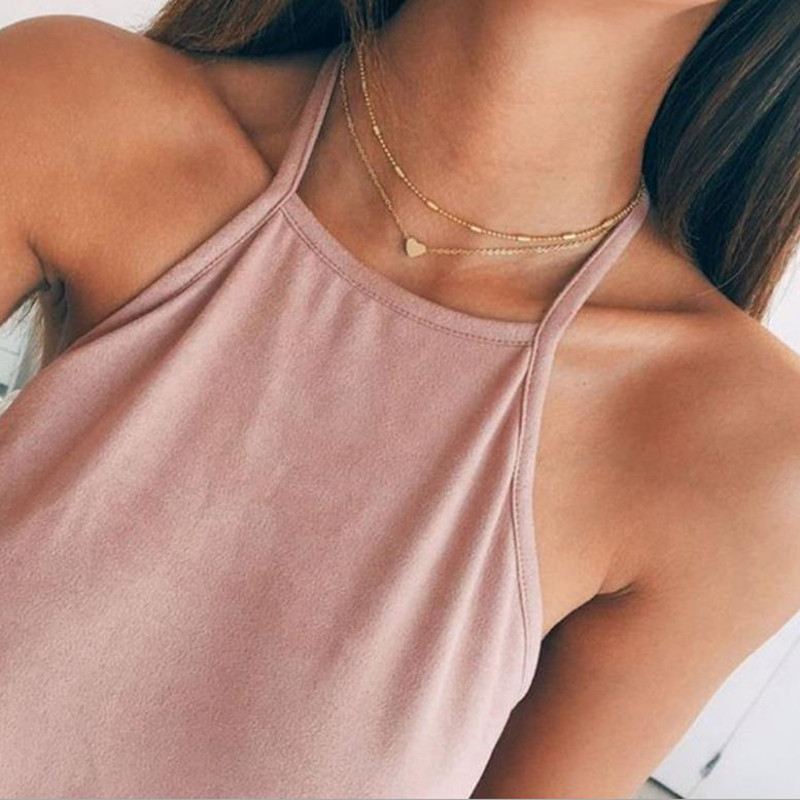 Double Layer Boho Golden Silver-plated Choker Necklace Women Layerd Chocker Necklaces For Women collier collares Necklace: d