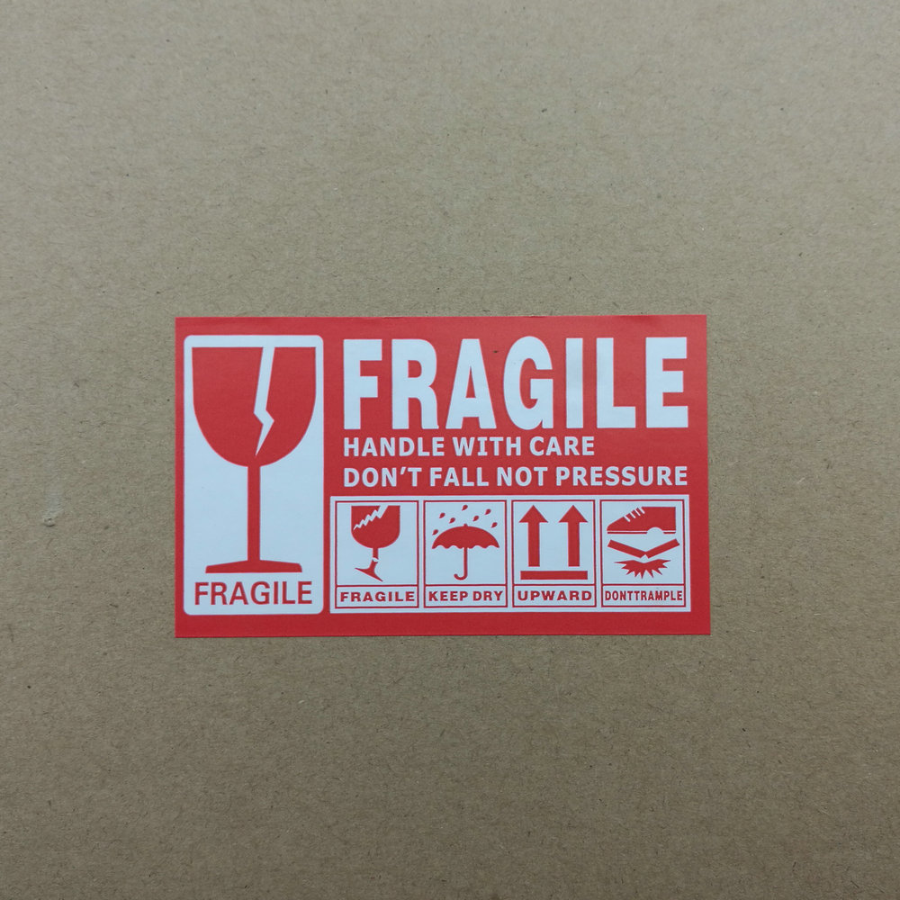 Fragile Warning Label Sticker 100pcs/lot 9x5cm Fragile Sticker Up and Handle With Care Keep Dry Express Label