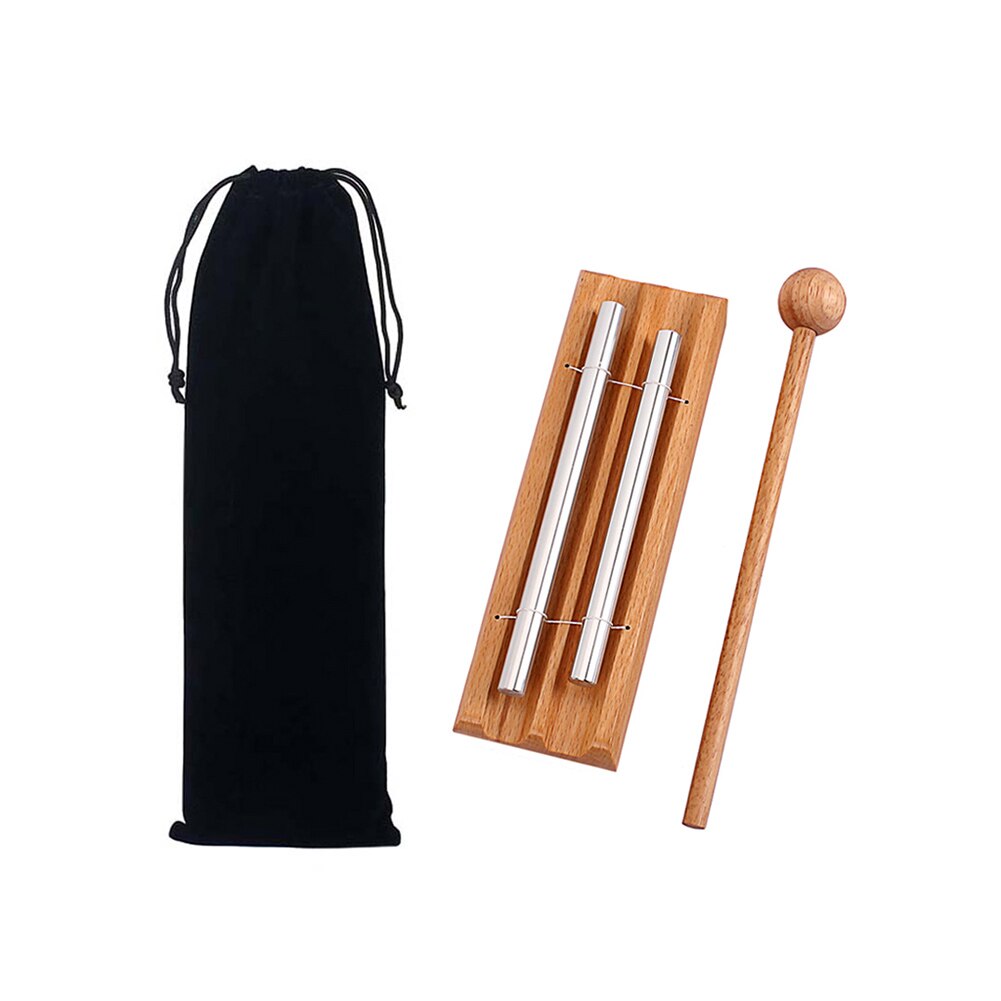 Instrumento de percusión de madera para sanación de energía con Mazo, bolsa de almacenamiento, carillón de meditación, campana Musical para aula, Mindfulness: B