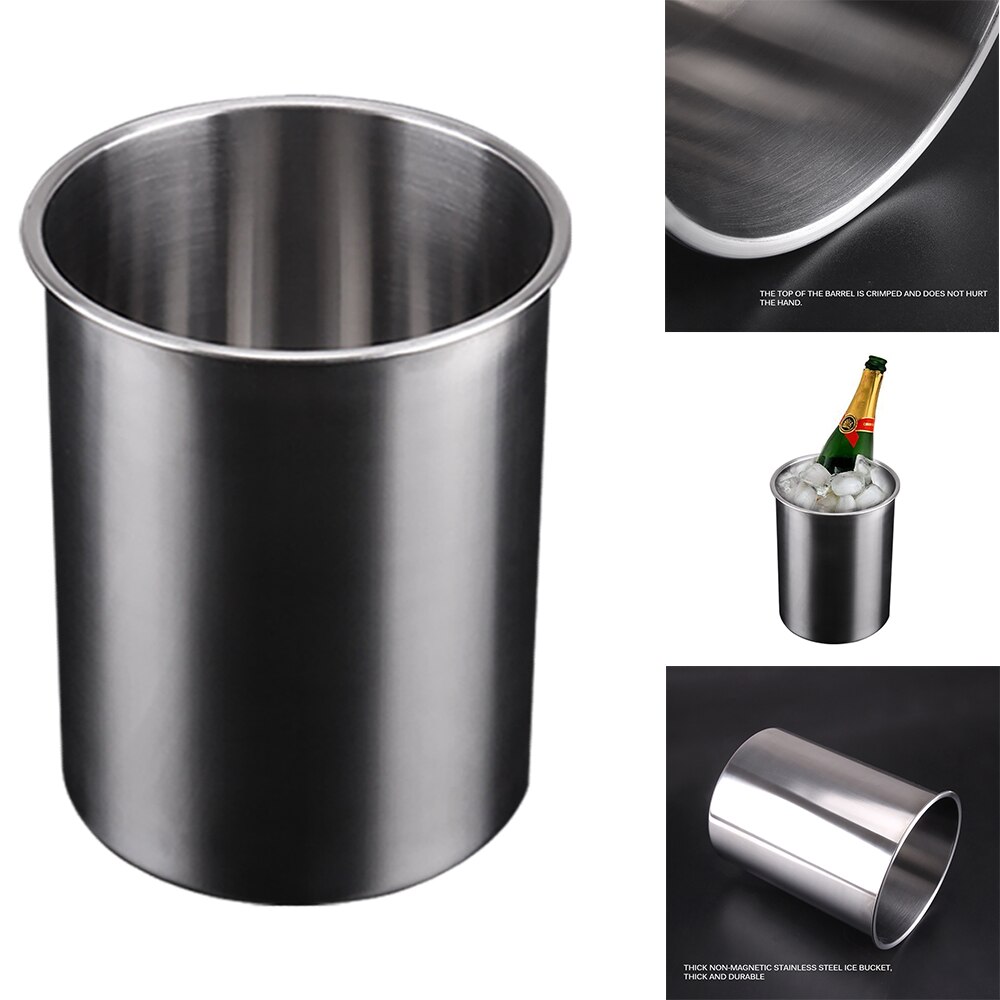 Ice Bucket Double Wall Man Cave Beer Cooler Drink Bottle Keeper Wine Bottle Cooler Bar Supplies Stainless Steel Kitchen Tools