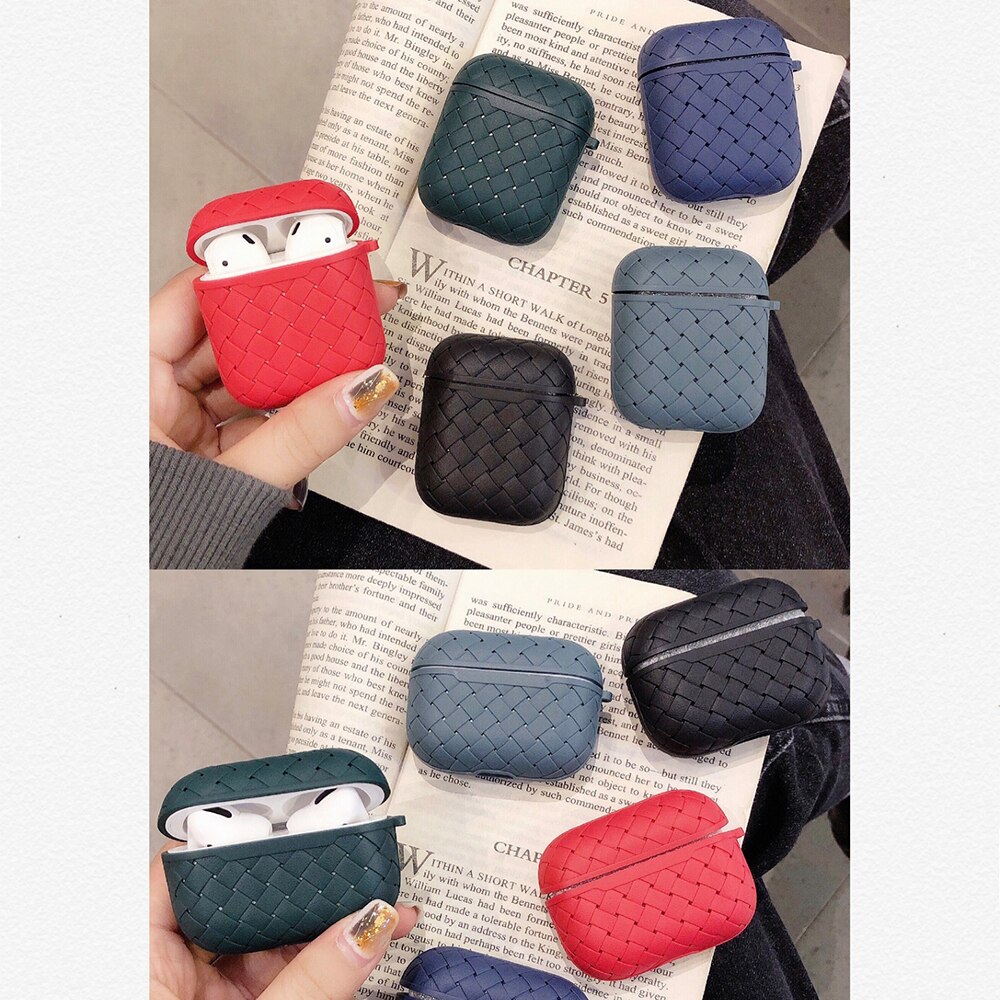 Funda de auriculares de silicona suave para Apple Airpods 2 1 Funda de protección de cápsulas de aire Airpods2 Funda verde Aipods con gancho de llavero