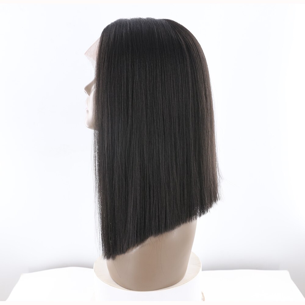 SOKU peluca con malla frontal sintética recta para mujeres, Color negro, marrón, granate, peluca de pelo de encaje, fibra resistente al calor con pelo de bebé
