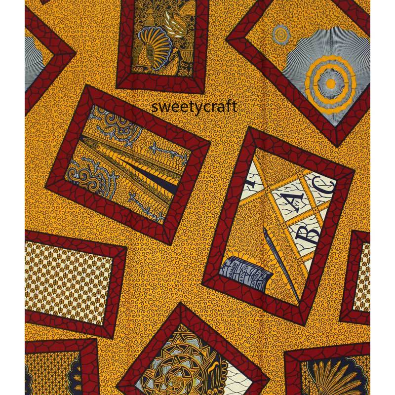 African sewing clothing 100% cotton fabric African batik fabric latest batik fabric 6 yards per piece African Dutch fabric