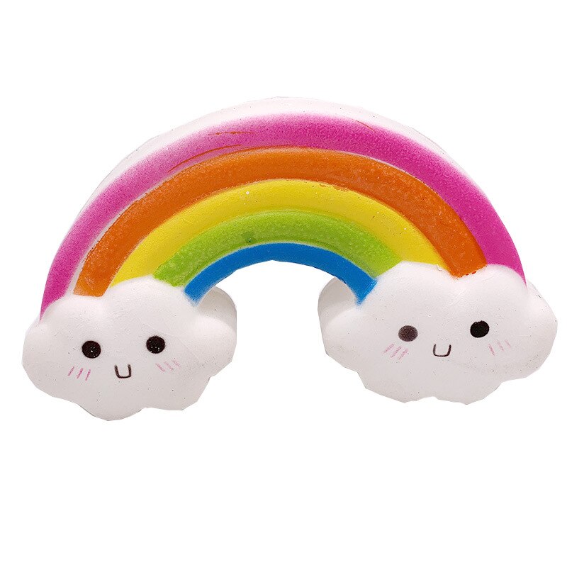 Schattige smiley regenboog squishy langzaam rijzende simulatie brood zacht geurende knijp speelgoed stressverlichting leuke collectie voor kinderen beste speelgoed