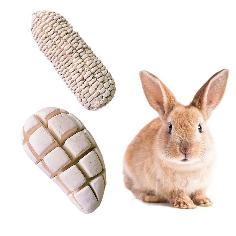 2PCS/Set Hamster Chew Toy Cute Fruits Shaped Hamster Grinding Stone Small Animal Chew Block Hamster Accessories