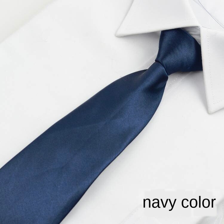 Slips mænds s 8cm lynlås slips formel forretning blank mørkeblå & rød studiekarriere bryllup let at trække: B