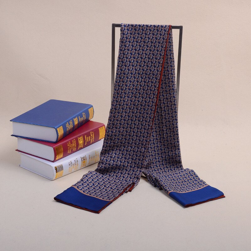 Mannen Gedrukt Zijde Dubbelzijdig Sjaals Mannen Business Lange Sjaals Warme Veelzijdige High-End sjaals Sjaals: Style No.14