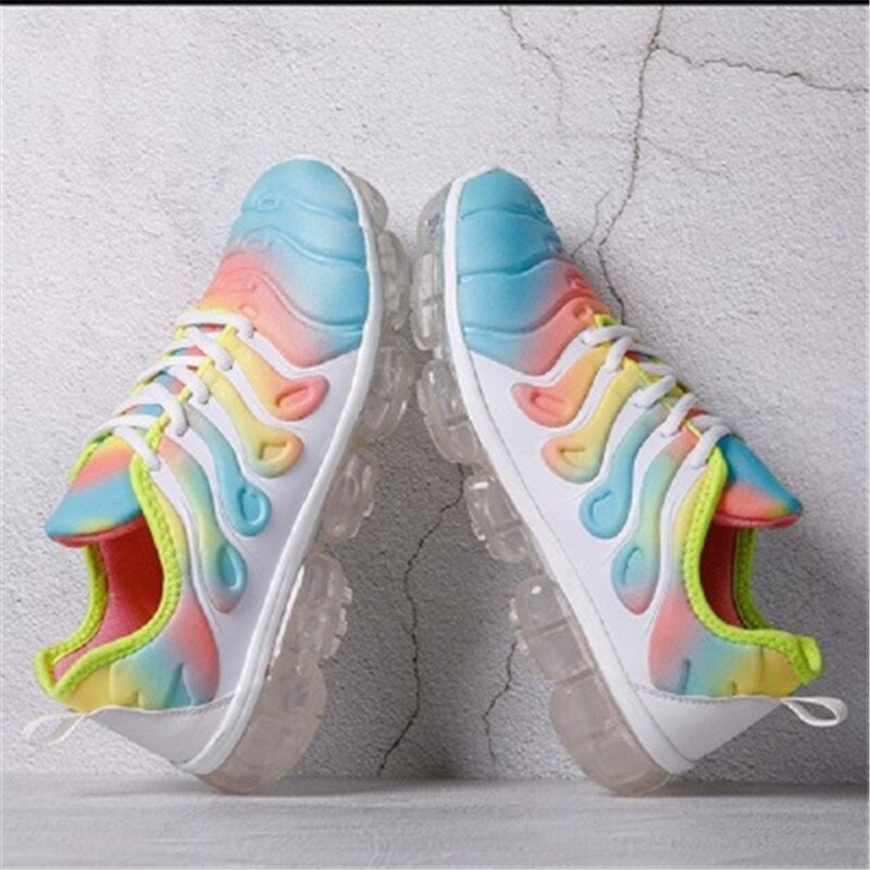 Siddons arc-en-ciel couleur femmes baskets chaussures décontractées été plat chaussures de sport de plein air confortable à lacets femmes chaussures vulcanisées