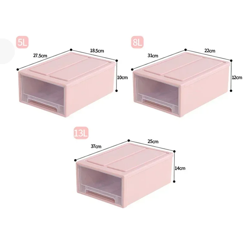 Große Kapazität Schublade Kleidung Lagerung Kasten Kunststoff Stapelbar Organizer transparent Schrank Decke Boxen Schrank Schrank Organizer