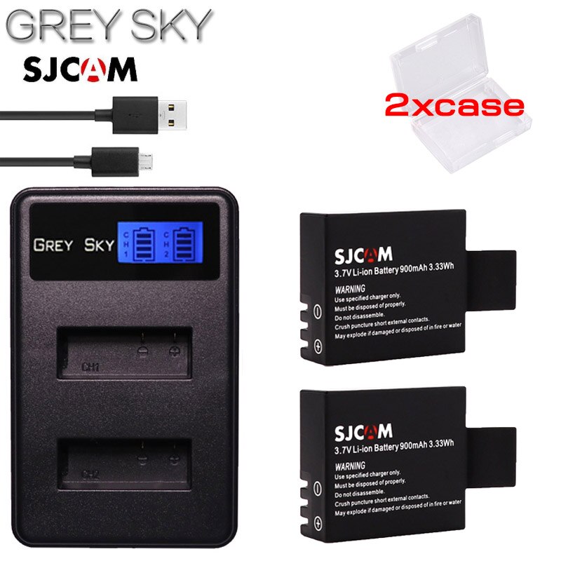 Batería de Cámara de Acción de 3,7 V, PG900mAh, para EKEN H9 H9R H3 H3R H8PRO H8R SJ4000 SJCAM SJ5000 M10 SJ5000X, baterías recargables: charger and 2battery