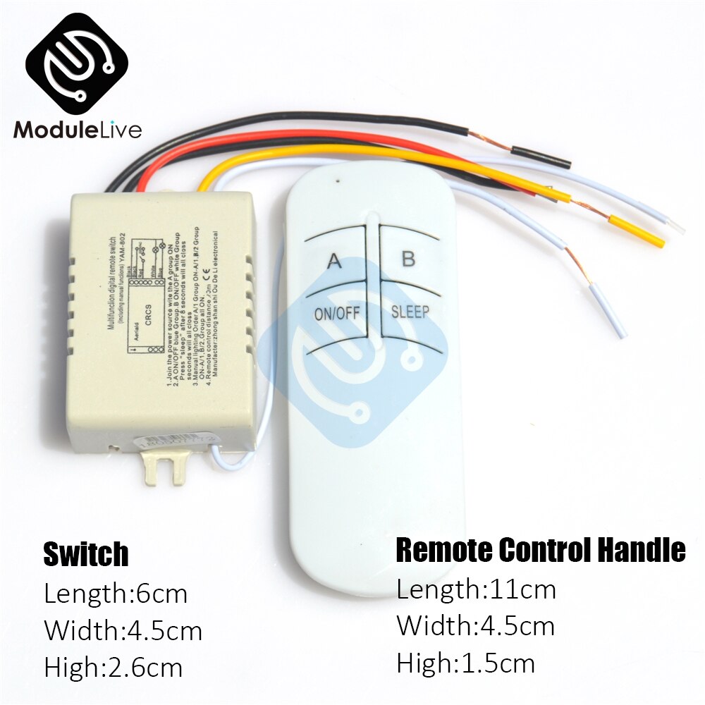 1/2/3/4 Way Channels Wireless Remote Control Switch ON/OFF 220V Lamp Light Wifi Remote Controller Switch Receiver Transmitter