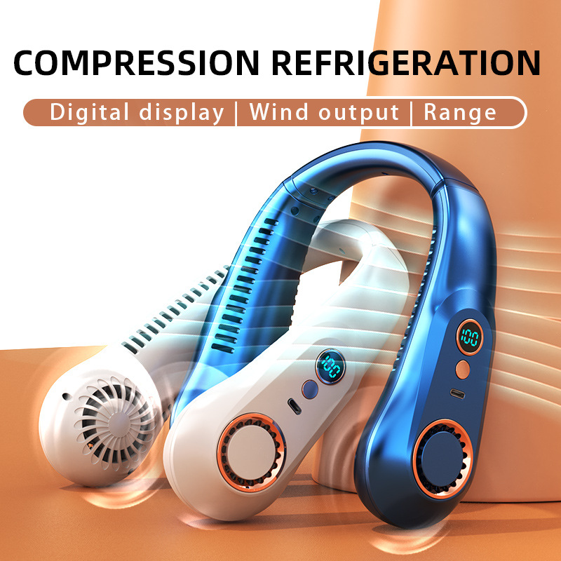 Xiaomi ventilateur de cou suspendu type-c affichage numérique LED Rechargeable refroidissement rapide réfrigération Portable extérieure ventilateur silencieux sans lame