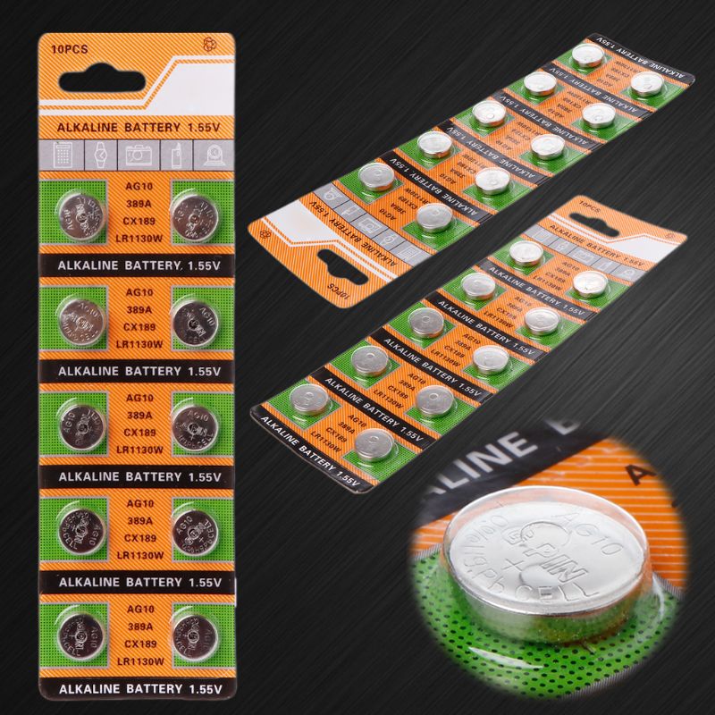 10PCS batteria a bottone a bottone batteria AG10 1.5V batterie per orologi SR54 389 189 LR1130 SR1130 giocattoli telecomando M5TB