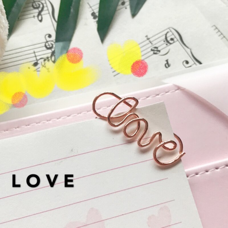 Love Paper Clips Metal Card File Note Clips for Office School Wedding Decoration Pack 20 pcs