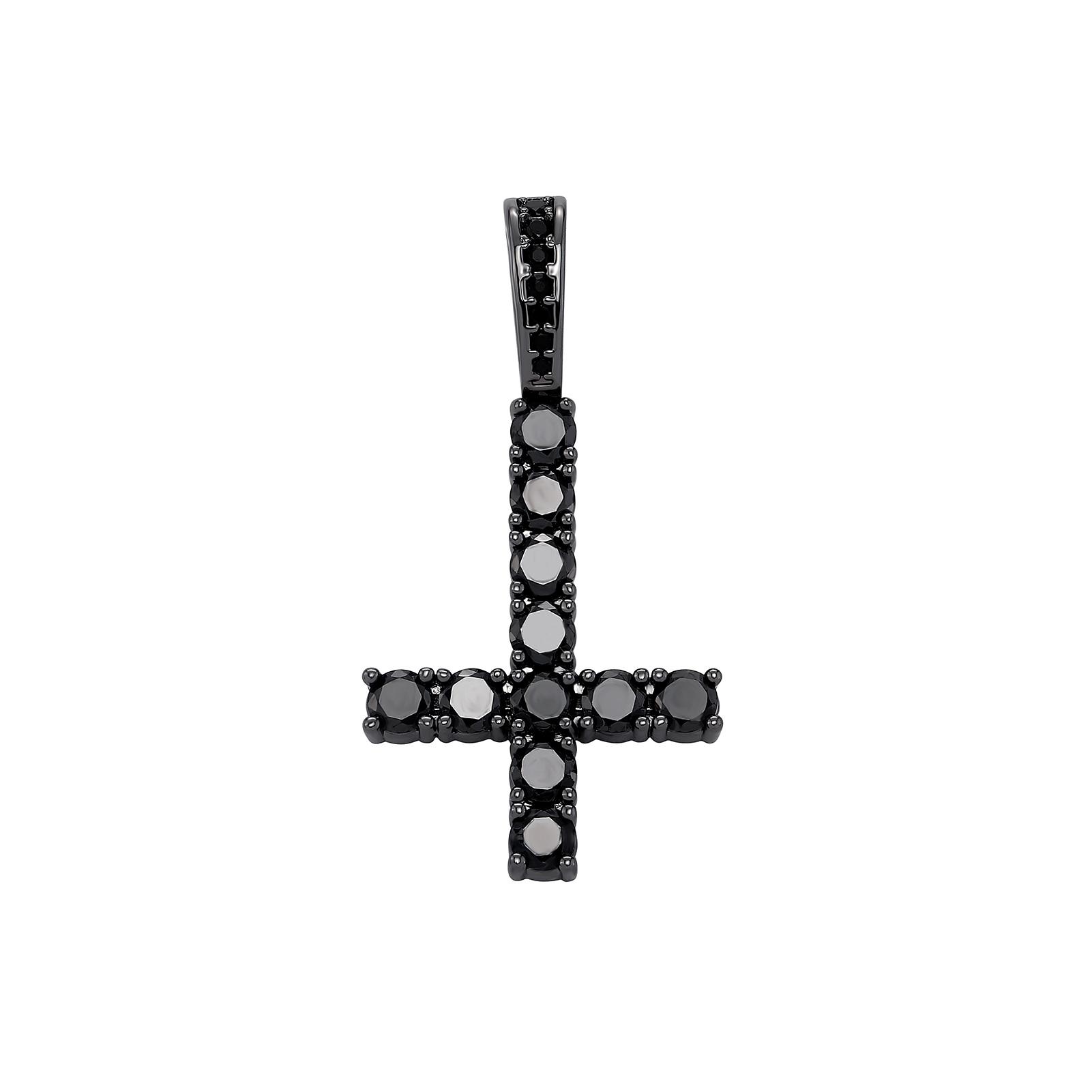 TOPGRILLZ Neue Auf Den Kopf KREUZ Anhänger Iced Out Zirkonia männer Halskette Hip Hop Schmuck Für: 50cm / Dark gold