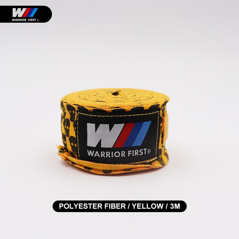 3m/5m Boxen Boxbandagen Schädel Bandage Stanzen Hand wickelt MuayThai MMA Boxen Schulungen Handschuhe Handgelenk Schützen Faust schlagen Handschuhe: 3M klein Schädel-Yellw