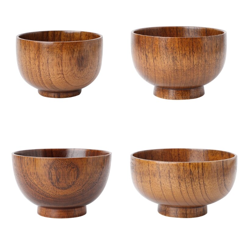 Jujube-cuenco de madera Natural para sopa y arroz, contenedor de comida, utensilio de cocina, vajilla,