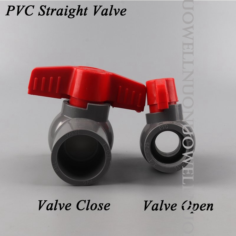 10Pcs 20 25 32 40 50mm PVC Pipe Socket Valve Connector Agricultural irrigation Tube Straight Ball Valve Garden Water Pipe Joints