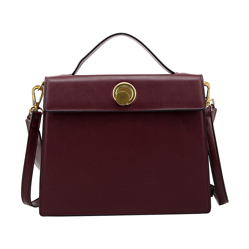 Sac femmes cuir sac à main Vintage luxe pierre motif couleur unie femme sac à main en cuir épaule femmes sacs: Red