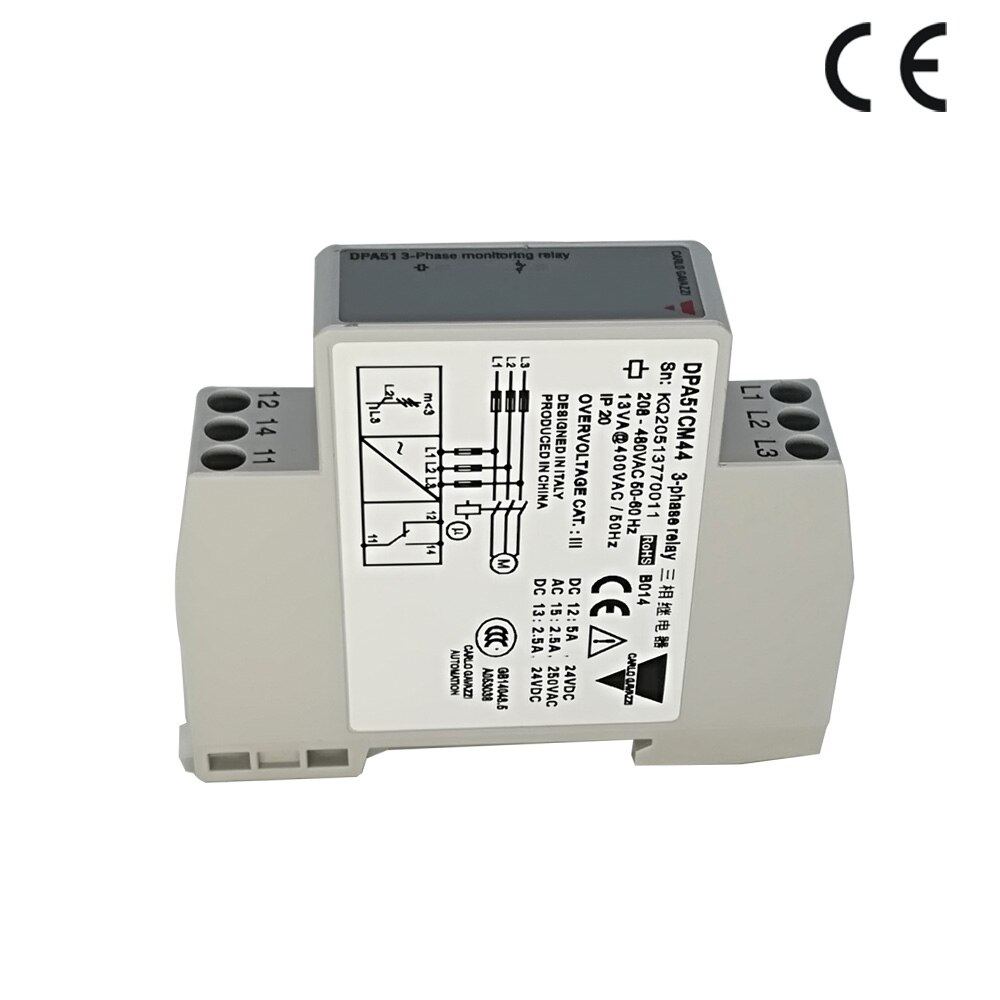 Phase sequence protector three successive electrical appliances DPA51CM44 power supply protection relay